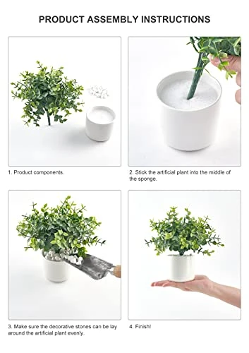 Mkono Fake Plants In Ceramic Pot, 3 Pack Potted Artificial Eucalyptus Plants For Home Decor Indoor Faux Green Rosemary For Desk Shelf Coffee Centerpiece Bathroom Office Decor 6 Mkono Fake Plants In Ceramic Pot, 3 Pack Potted Artificial Eucalyptus Plants For Home Decor Indoor Faux Green Rosemary For Desk Shelf Coffee Centerpiece Bathroom Office Decor - Image 4
