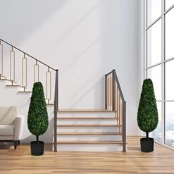 BestComfort 3ft Artificial Boxwood Topiary Tower Tree Set Of 2, Faux Plant Greenery Decor For House Garden Office And Store Decoration, Faux Potted Boxwood Plant, No Maintenance 22 BestComfort 3ft Artificial Boxwood Topiary Tower Tree Set Of 2, Faux Plant Greenery Decor For House Garden Office And Store Decoration, Faux Potted Boxwood Plant, No Maintenance -Artificial Trees Store 41HGfv5lkwL