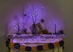 BAOLITVINE Halloween Tree Branch Lights Withe Timer 100 Purple Fairy Lights 35IN, Lighted Black Branches Battery Operated For Halloween Decorations Inside Outdoor -Artificial Trees Store 41HUePcZzfL