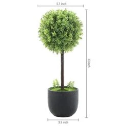 MyGift 13 Inch Realistic Artificial Boxwood Topiary Trees, Faux Tabletop Decorative Plants With Black Pots, Set Of 2 12 MyGift 13 Inch Realistic Artificial Boxwood Topiary Trees, Faux Tabletop Decorative Plants With Black Pots, Set Of 2 -Artificial Trees Store 41HwjH9io4L
