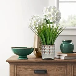 Potted Plants Artificial Decor Faux Plants Indoor Artificial Grass Plant In Ceramic Pot For Home Decor Realistic Green Fake Grass House Living Room Bedroom Bathroom Office Greenery Decoration -Artificial Trees Store 41IYVaz7xfL