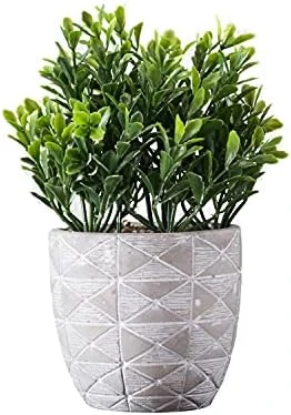 "FAVRD" Artificial Plants Boxwood In Cement Pot Environmentally Conscious Partly Recycled Fake Plants Topiary Shrubs Faux Plants Indoor Home Office Decor Desk, 6.5 X 6.5 X 9.5 Inches 5 "FAVRD" Artificial Plants Boxwood In Cement Pot Environmentally Conscious Partly Recycled Fake Plants Topiary Shrubs Faux Plants Indoor Home Office Decor Desk, 6.5 X 6.5 X 9.5 Inches - Image 3