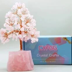 CYFGG Chakra Tree Decor Healing Crystal Tree With Natural Stone Base Decor Copper Money Bonsai Tree Quartz Tree Of Life Suitable For Home Office Table Decorations(Pink) -Artificial Trees Store 41Ix6HZqfeL