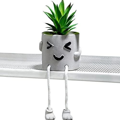 Lavenor Artificial Potted Plant Fake Succulent Plant Cute Hanging Leg Emotional Cement Potted Succulents Decor For Desk Shelf Bedroom Living Room And Office Decoration(Type A + Type C) 14 Lavenor Artificial Potted Plant Fake Succulent Plant Cute Hanging Leg Emotional Cement Potted Succulents Decor For Desk Shelf Bedroom Living Room And Office Decoration(Type A + Type C) - Image 12