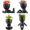 Fake Succulents Plants Decor, 4 Pcs Cute Artificial Succulent In Pot Assorted Life-Like Mini Artificial Greenery Fake Plants For Desk, Office, Living Room, Bathroom, Bedroom, Home Decor (Black-4 Pots) 1 Fake Succulents Plants Decor, 4 Pcs Cute Artificial Succulent In Pot Assorted Life-Like Mini Artificial Greenery Fake Plants For Desk, Office, Living Room, Bathroom, Bedroom, Home Decor (Black-4 Pots) -Artificial Trees Store 41J6FbVpsKL