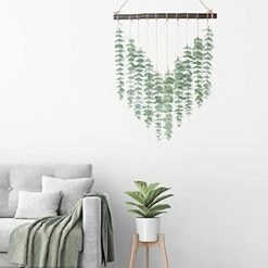 Artificial Eucalyptus Greenery Hanging Wall Decor Fake Eucalyptus Vines Wall Hanging Plants With Wooden Stick Farmhouse Rustic Boho Wall Decor For Bedroom, Living Room, Entryway And Bathroom Decor -Artificial Trees Store 41JEsL0VQ2L