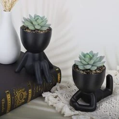 Galiejar Fake Succulents,Mini Succulents Plants Artificial With Ceramic Pots,Cute Home Decor Bathroom Decor Desk Decor Bedroom Decor Office Decor For Women (2Pack, Black) 11 Galiejar Fake Succulents,Mini Succulents Plants Artificial With Ceramic Pots,Cute Home Decor Bathroom Decor Desk Decor Bedroom Decor Office Decor For Women (2Pack, Black) -Artificial Trees Store 41KXHRLlsKL