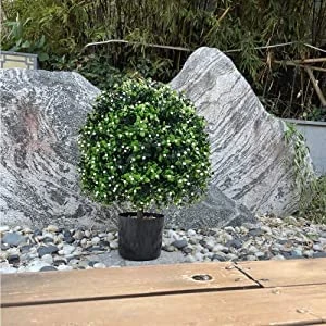 Two 24''T Artificial Boxwood Topiary Ball, 16 Inches Wide Potted Plant UV Resistance, For Indoor Outdoor Home Garden Decor 5 Two 24''T Artificial Boxwood Topiary Ball, 16 Inches Wide Potted Plant UV Resistance, For Indoor Outdoor Home Garden Decor - Image 3