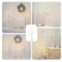 PABIPABI Home Decorations 2 Pack Lighted Birch Tree 24 LED 24'' Money Tree Bonsai Tree Artificial Tree Lights Battery Powered Timer Tabletop Ceterpieces Tree For Home Party Wedding Decor 10 PABIPABI Home Decorations 2 Pack Lighted Birch Tree 24 LED 24'' Money Tree Bonsai Tree Artificial Tree Lights Battery Powered Timer Tabletop Ceterpieces Tree For Home Party Wedding Decor -Artificial Trees Store 41LOvuwmqjL