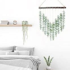 Artificial Eucalyptus Greenery Hanging Wall Decor Fake Eucalyptus Vines Wall Hanging Plants With Wooden Stick Farmhouse Rustic Boho Wall Decor For Bedroom, Living Room, Entryway And Bathroom Decor -Artificial Trees Store 41MGT6K7NOL