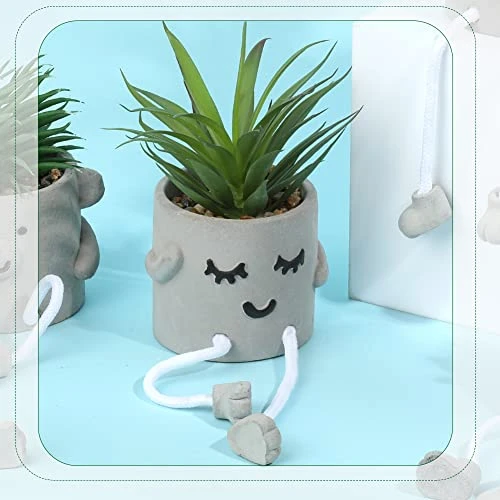 Iuuidu Artificial Potted Plant, Faux Succulent In Pot Emotional Cement Potted Plant Animated Artificial Succulents Decor For Home Living Room Bedroom And Office(Shy) 8 Iuuidu Artificial Potted Plant, Faux Succulent In Pot Emotional Cement Potted Plant Animated Artificial Succulents Decor For Home Living Room Bedroom And Office(Shy) - Image 6