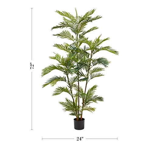 Home Pure Garden Artificial Golden Cane Palm Tree-72” Faux Plant Natural Feel Leaves-Realistic Indoor Potted Topiary Décor 3 Home Pure Garden Artificial Golden Cane Palm Tree-72” Faux Plant Natural Feel Leaves-Realistic Indoor Potted Topiary Décor