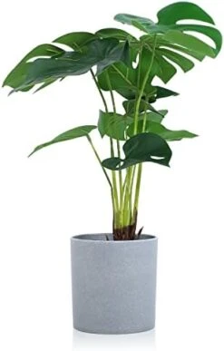Meneco Small Fake Plant Potted - Faux Plant Indoor Plant Artificial Potted Plant Decor For Home And Office (16", Monstera Leaf) -Artificial Trees Store 41NZO7jDD1L. AC