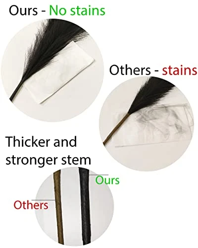 Tall 43'' Black 3-pcs Artificial Faux Pampas Grass Tall, Decor For Living Room / Wedding Decoration Floor Vase Filler 4 Tall 43'' Black 3-pcs Artificial Faux Pampas Grass Tall, Decor For Living Room / Wedding Decoration Floor Vase Filler - Image 2