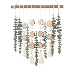 Cyitimo Bathroom Decor Artificial Eucalyptus Greenery Hanging Wall Decor Faux Eucalyptus Leaves Hanging Plant With Wooden Stick With Rustic Farmhouse For Bedroom Nursery Boho Home Decorations