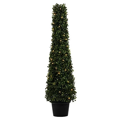 Vickerman Everyday Artificial Pre-Lit Boxwood Topiary Cone 36 Inch Tall - UV Resistant Indoor Outdoor - Potted Natural Green - Faux Tree Decoration Home Patio Entryway 3 Vickerman Everyday Artificial Pre-Lit Boxwood Topiary Cone 36 Inch Tall - UV Resistant Indoor Outdoor - Potted Natural Green - Faux Tree Decoration Home Patio Entryway