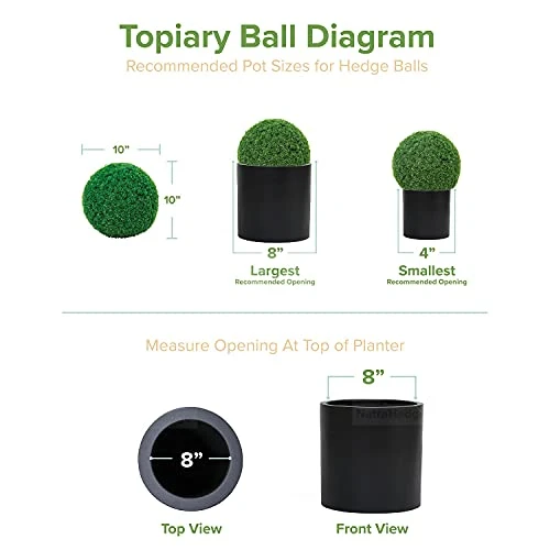 NatraHedge Artificial Topiary Ball Set - Faux Foliage Balls For Garden, Wedding, Home Décor, And Backyard (Juniper Cypress - 10" X 10" - 2 Pack) 5 NatraHedge Artificial Topiary Ball Set - Faux Foliage Balls For Garden, Wedding, Home Décor, And Backyard (Juniper Cypress - 10" X 10" - 2 Pack) - Image 3
