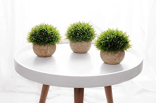 T4U 3PCS Artificial Plastic Potted Plant Fake Green Grass Faux Plant With Pot For Home Office Indoor Décor 4 T4U 3PCS Artificial Plastic Potted Plant Fake Green Grass Faux Plant With Pot For Home Office Indoor Décor - Image 2
