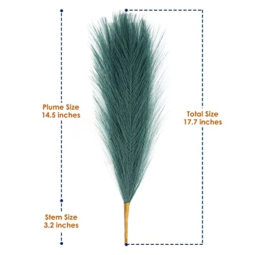 Eyamumo 7 Stems Faux Pampas Grass 17.7''/45cm Tall, Small Fluffy Pompas Decor, Fake Artificial Pampas Grass For Floor Vase Home Office Boho Decor, MalachiteGreen Faux Pompas Grass 3 Eyamumo 7 Stems Faux Pampas Grass 17.7''/45cm Tall, Small Fluffy Pompas Decor, Fake Artificial Pampas Grass For Floor Vase Home Office Boho Decor, MalachiteGreen Faux Pompas Grass