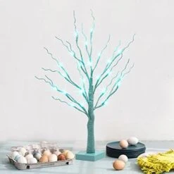 PEIDUO Artificial Tree For Table Decor, Battery Powered Tree Lights With Timer, Lighted Birch Tree With LED Lights For Home, Bedroom, Office, Living Room, Wedding Decor (2FT 24LT Warm White) -Artificial Trees Store 41RLg7DYIL. AC