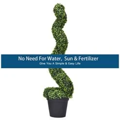 Goplus 4 Feet Spiral Boxwood Artificial Topiary Trees, Large Faux Plant With UV Resistant Realistic Leaves & Cement-Filled Pot, Tall Fake Plant For Indoor Outdoor Home Front Porch Decor 13 Goplus 4 Feet Spiral Boxwood Artificial Topiary Trees, Large Faux Plant With UV Resistant Realistic Leaves & Cement-Filled Pot, Tall Fake Plant For Indoor Outdoor Home Front Porch Decor -Artificial Trees Store 41RfX8jEvJL