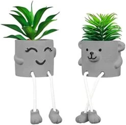Zerzsy 3pcs Creative Artificial Succulents With Gray Flower Pots, Mini Potted Succulents For Home Decor And Gift Choice. -Artificial Trees Store 41S4PZyQgfL. AC
