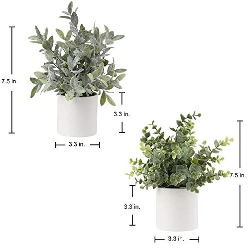 Briful Mini Fake Plants Set Of 2 Small Faux Plant Eucalyptus Rosemary Greenery Potted Plants Artificial Decor For Home Table Office Room Desk Bathroom Shelf Kitchen Farmhouse Mantel Decoration 4 Briful Mini Fake Plants Set Of 2 Small Faux Plant Eucalyptus Rosemary Greenery Potted Plants Artificial Decor For Home Table Office Room Desk Bathroom Shelf Kitchen Farmhouse Mantel Decoration - Image 2