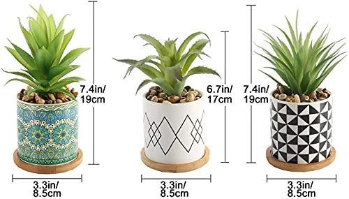 Letinaner Artificial Succulent Plants Fake Pineapple In Pots Artificial Faux Plants Greenery Decorations For Hotel Restaurant Home Office Kitchen Table, Set Of 3 4 Letinaner Artificial Succulent Plants Fake Pineapple In Pots Artificial Faux Plants Greenery Decorations For Hotel Restaurant Home Office Kitchen Table, Set Of 3 - Image 2