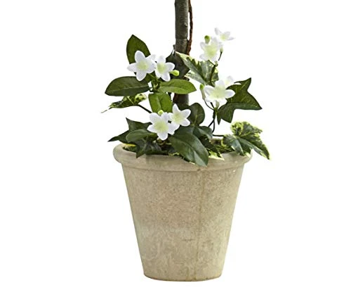 Nearly Natural Stephanotis Topiary With Planter, 3' 4 Nearly Natural Stephanotis Topiary With Planter, 3' - Image 2