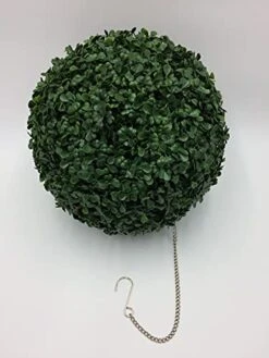 MODEENI Boxwood Topiary Ball 11 Inch Green Artificial Plant Real Look Home Decor Indoor/Outdoor For Porch Patio Or Wedding Round Bush Shrub, Modern Fresh With Hanging Chain 15 MODEENI Boxwood Topiary Ball 11 Inch Green Artificial Plant Real Look Home Decor Indoor/Outdoor For Porch Patio Or Wedding Round Bush Shrub, Modern Fresh With Hanging Chain -Artificial Trees Store 41U9LEpA2SL