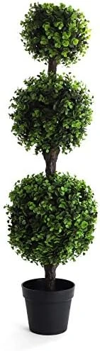 Bornbridge Artificial Boxwood Topiary Ball Tree - 4' Boxwood Ball Tree - Indoor/Outdoor Topiary Trees - Boxwood Artificial Outdoor Plants - Lifelike Wintergreen Boxwood Plant (2 Pack) 8 Bornbridge Artificial Boxwood Topiary Ball Tree - 4' Boxwood Ball Tree - Indoor/Outdoor Topiary Trees - Boxwood Artificial Outdoor Plants - Lifelike Wintergreen Boxwood Plant (2 Pack) - Image 6