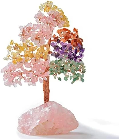 KALIFANO Premium Natural Tree Of Life (414 Gemstone Count) Chakra Crystal Tree With Rose Quartz Base With Healing Properties - Bonsai Feng Shui Money Tree For Healing And Luck 12 KALIFANO Premium Natural Tree Of Life (414 Gemstone Count) Chakra Crystal Tree With Rose Quartz Base With Healing Properties - Bonsai Feng Shui Money Tree For Healing And Luck - Image 10