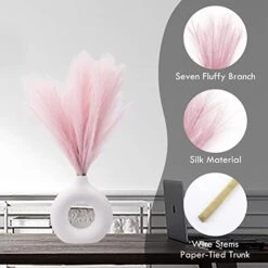 6 PCS Faux Pampas Grass 17"/44cm Artificial Fluffy Pompas Grass Fake Pampas Grass 7 Branches For Wedding Party Bedroom Boho Home Decor (034 Light Pink) 18 6 PCS Faux Pampas Grass 17"/44cm Artificial Fluffy Pompas Grass Fake Pampas Grass 7 Branches For Wedding Party Bedroom Boho Home Decor (034 Light Pink) -Artificial Trees Store 41VQYjhqvfL