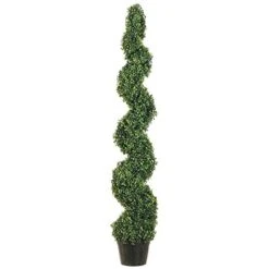 Allstate Floral & Craft Knock Down Pond Boxwood Spiral Topiary Plant, 5-Feet