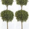 Silk Tree Warehouse Company Inc Two 56 Inch Outdoor Artificial Boxwood Double Ball Topiary Trees Potted Plants -Artificial Trees Store 41Vi62cGheL