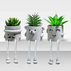 Lavenor Artificial Potted Plant Fake Succulent Plant Cute Hanging Leg Emotional Cement Potted Succulents Decor For Desk Shelf Bedroom Living Room And Office Decoration(Type A + Type C) 23 Lavenor Artificial Potted Plant Fake Succulent Plant Cute Hanging Leg Emotional Cement Potted Succulents Decor For Desk Shelf Bedroom Living Room And Office Decoration(Type A + Type C) -Artificial Trees Store 41W0qOQuv0L. AC