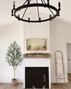 Phimos Artificial Olive Tree Tall Fake Potted Olive Silk Tree With Planter Large Faux Olive Branches And Fruits Artificial Tree For Modern Home Office Living Room Floor Decor Indoor (6.23FT) -Artificial Trees Store 41W4NXVEa8L