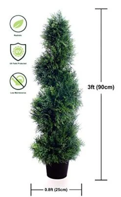 2 Best Artificial 90cm 3ft Cedar Spiral Trees Alt Boxwood Buxus -Artificial Trees Store 41WEkAHmz2L