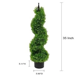 Armada Boxwood Topiary Trees Faux Spiral Artificial Feaux Plants Green Fakes Toparies Tree Indoor Outdoor Decor Plant With Plastic Pot Set Of 2 (35 Inch) 10 Armada Boxwood Topiary Trees Faux Spiral Artificial Feaux Plants Green Fakes Toparies Tree Indoor Outdoor Decor Plant With Plastic Pot Set Of 2 (35 Inch) -Artificial Trees Store 41WSOodkDXL
