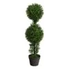 34" Boxwood Double Ball Topiary Artificial Tree (Indoor/Outdoor) 6" Black -Artificial Trees Store 41Wd56ra2NL