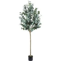 Artificial Eucalyptus Tree 6ft（71"） Tall Fake Eucalyptus Plants With 1140 Silver Dollar Leaves Faux Silk Eucalyptus Stems With Planter Artificial Tree For Indoor Outdoor Home Office Shop Decoration