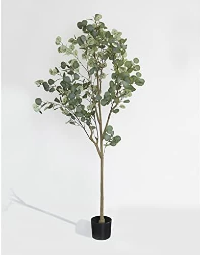 DIIGER Artificial Tree Plant Eucalyptus Tree 6FT Tall, Modern Large Fake Plant Decor In Pot For Indoor Outdoor,Home Office Perfect Housewares Gift Decoration, 71 In Eucalyptus Tree 8 DIIGER Artificial Tree Plant Eucalyptus Tree 6FT Tall, Modern Large Fake Plant Decor In Pot For Indoor Outdoor,Home Office Perfect Housewares Gift Decoration, 71 In Eucalyptus Tree - Image 6