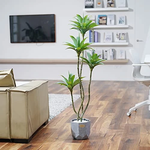 Waoops Artificial Trees Faux Water Lilies With 4 Heads In Pot 4.6 Ft Fake Tree Greenery Plants For Outdoor Indoor Decor Home Office Garden Housewarming Gift (4.6 Feet-1 Pack) 6 Waoops Artificial Trees Faux Water Lilies With 4 Heads In Pot 4.6 Ft Fake Tree Greenery Plants For Outdoor Indoor Decor Home Office Garden Housewarming Gift (4.6 Feet-1 Pack) - Image 4