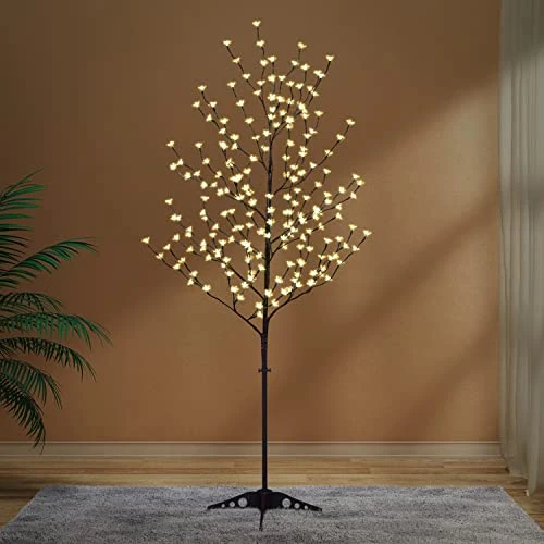 LIGHTSHARE 6.5 Feet 208L LED Lighted Cherry Blossom Tree, Warm White, Decorate Home Garden, Spring, Summer, Wedding, Birthday, Christmas Holiday, Party, For Indoor And Outdoor Use 4 LIGHTSHARE 6.5 Feet 208L LED Lighted Cherry Blossom Tree, Warm White, Decorate Home Garden, Spring, Summer, Wedding, Birthday, Christmas Holiday, Party, For Indoor And Outdoor Use - Image 2