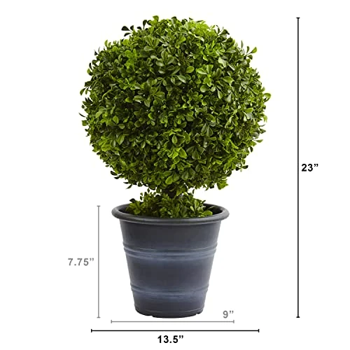 Nearly Natural 4560 23" Boxwood Ball Topiary 5 Nearly Natural 4560 23" Boxwood Ball Topiary - Image 3