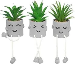 SEMSOIIO 2 Pcs Fake Plants In Cement Pot With Hanging Legs, Creative Artificial Faux Succulent For Home/Office Decor (Tongue & Smoking) 19 SEMSOIIO 2 Pcs Fake Plants In Cement Pot With Hanging Legs, Creative Artificial Faux Succulent For Home/Office Decor (Tongue & Smoking) -Artificial Trees Store 41ZSKFXv7hL. AC