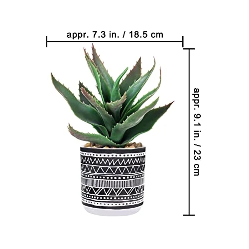Winlyn Set Of 3 Assorted Small Potted Succulents Arrangement Artificial Succulent Plants In Black And White Geometric Pots For Table Centerpiece Windowsill Shelf Indoor Outdoor Garden Greenery Decor 4 Winlyn Set Of 3 Assorted Small Potted Succulents Arrangement Artificial Succulent Plants In Black And White Geometric Pots For Table Centerpiece Windowsill Shelf Indoor Outdoor Garden Greenery Decor - Image 2