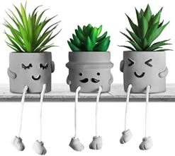 MAKHOT 4 PCS Creative Artificial Succulent Plants With Pots, Faux Succulents Cute Hanging Leg Potted Cubicle Accessories Decor, Mini Potted Fake Plant For Ideal Gift, Small Plants For Shelf Decor 15 MAKHOT 4 PCS Creative Artificial Succulent Plants With Pots, Faux Succulents Cute Hanging Leg Potted Cubicle Accessories Decor, Mini Potted Fake Plant For Ideal Gift, Small Plants For Shelf Decor -Artificial Trees Store 41aAhKzi1GL. AC