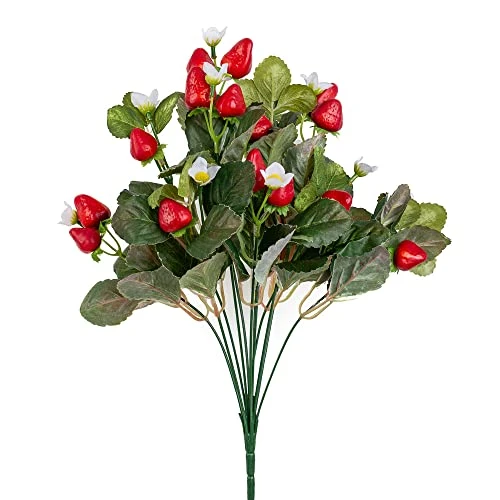 Factory Direct Craft Artificial Strawberry Bush | Summer Florals And Home Decor | Size: 17" L 5 Factory Direct Craft Artificial Strawberry Bush | Summer Florals And Home Decor | Size: 17" L - Image 3