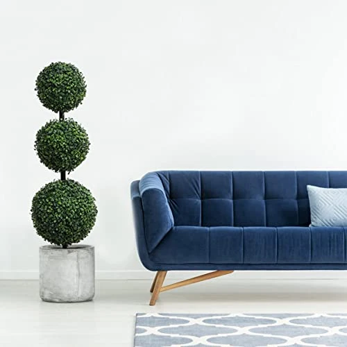 Momoplant Artificial Topiaries Ball Tree Outdoor, 3.3ft Fake Topiary Triple Ball Boxwood Trees(2 Pieces), Faux Shrubs Plants Potted Green Decorative Indoor Porch Or Garden(40inch) 6 Momoplant Artificial Topiaries Ball Tree Outdoor, 3.3ft Fake Topiary Triple Ball Boxwood Trees(2 Pieces), Faux Shrubs Plants Potted Green Decorative Indoor Porch Or Garden(40inch) - Image 4